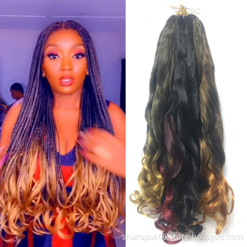 curly braiding hair extension 22inch box wavy braiding hair style Jumbo yaki crochet braids